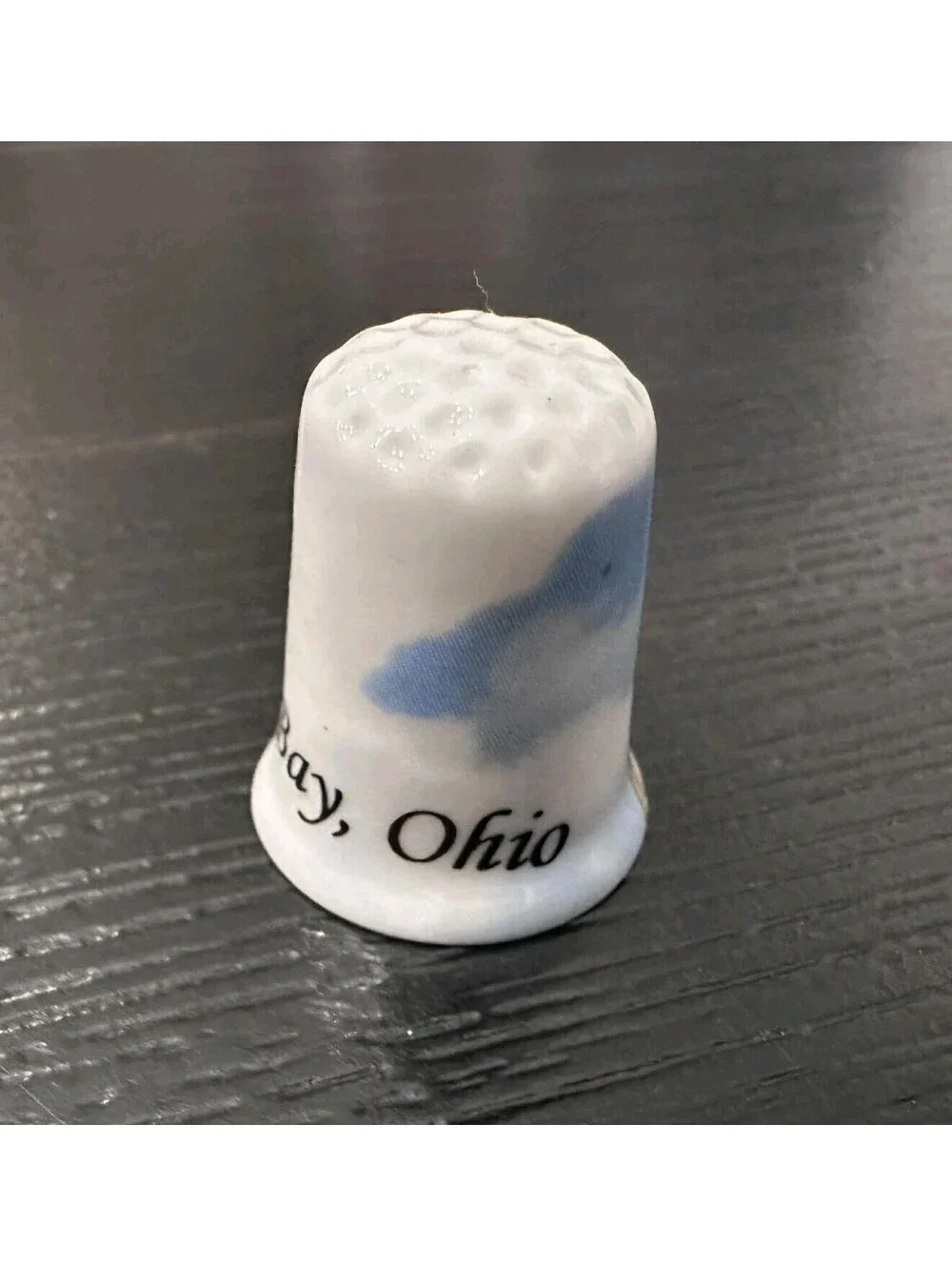 Vtg Treidler Keepsakes Put-in-Bay Ohio Lighthouse Fine Bone China Thimble EUC